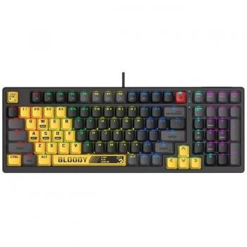Teclado mecánico A4 Tech A4TKLA47262 con iluminación RGB y switches red Bloody