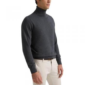 Jersey de Hombre Liso Cuello Vuelto Gris Medio Talla M