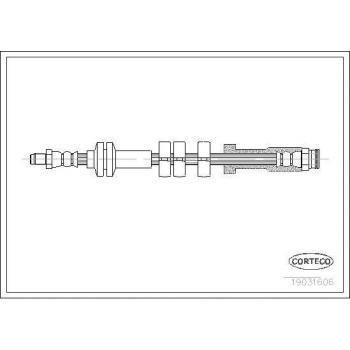 Latiguillo de freno CORTECO 19031606 - manguera flexible para el sistema de frenos, fabricada con materiales de alta calidad, resistencia a la presión y temperaturas extremas, diseño específico para garantizar un ajuste perfecto en