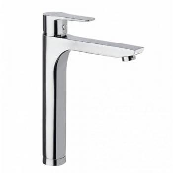 Grifo de Lavabo Monomando Alto Cromado con Sistema S3 de Ahorro de Agua y Apertura en Frío - Serie Titanium