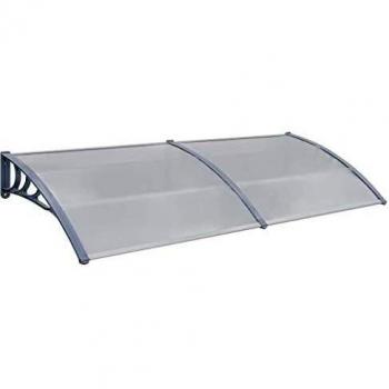 Grey Door Canopy 200x100 cm Polycarbonate UV Protection