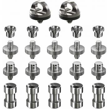 Adaptador Convertidor, Muscccm 22 Piezas de Tornillos Convertidores Adaptadores 1/4 3/8 Pulgada de Metal para Cámara