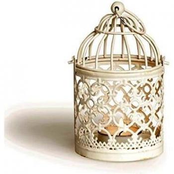 Excelsa Tresor Farol, Metal, Blanco, 8 x 8 x 13,5 cm