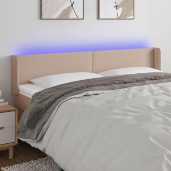 Cabecero LED Cappuccino 203x16x78/88 cm en Cuero Sintético