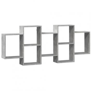 Estante de Pared Madera Ingeniería Gris Hormigón 159x18x65 cm, Estante Flotante, Estante Flotante de Pared, Estante de Exhibición de Pared