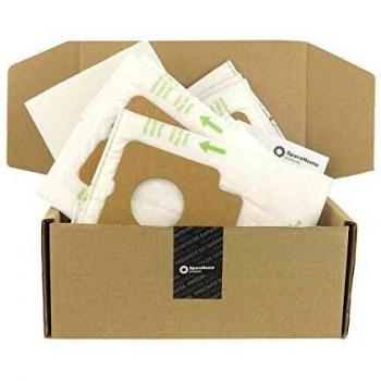 SpareHome 10 Bolsas de Alto Rendimiento HyperfilterPlus + 2 microfiltros recortables para Aspirador Panasonic C-2E