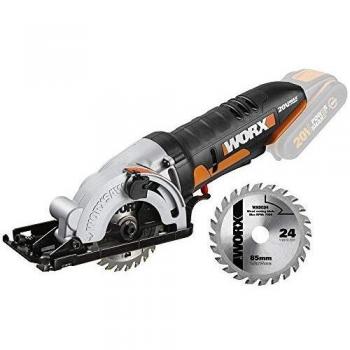 WORX - WX527.9 Sierra Circular Worxsaw 20 V S/Bat, Negro