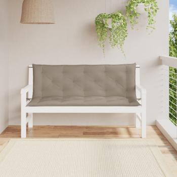 Taupe Oxford Fabric Garden Bench Cushions 2-Pack 59.1x19.7x2.8