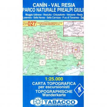 Mapa Excursionista y Topográfico Canin - Valles de Resia y Raccolana 1:25.000
