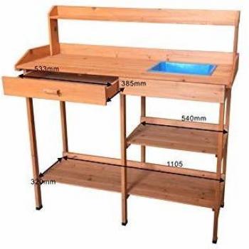 Mesa de Jardinería Gardiun Kalvin 44x116x125 cm Madera Natural