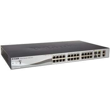 D-Link DES-1210-28P - 24-Port Fast Ethernet PoE Smart Managed Switch Plus 2 Gigabit Ethernet and 2 Gigabit Combo Ports SFP