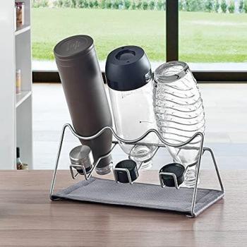 Escurrebotellas Metaltex Sodatex-3 para 3 botellas, color plata