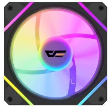 Ventilador ARGB PWM darkFlash DM12 Pro 120mm Negro con Esquinas Iluminadas, Diseño Gaming