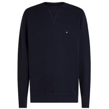 Sudadera Tommy Hilfiger Essential Fleece Crewneck para Hombre con Logotipo, Color Azul Desierto, Talla S