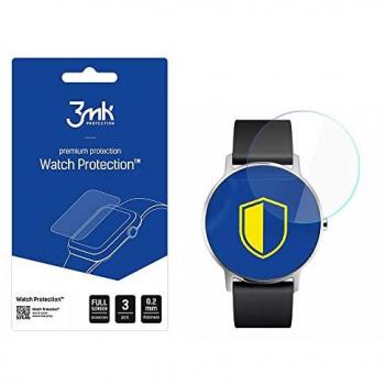 Juego de 3 láminas de protección transparente 3MK para Smartwatch Withings Steel HR 36mm, cristal flexible 0,2mm