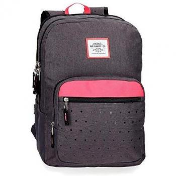 Pepe Jeans Molly - Mochila con doble cremallera, 44 cm, Gris