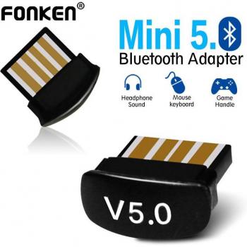 Adaptador Receptor USB Bluetooth 5.0 FONKEN para PC, Transferencia de Archivos de Audio, Super Mini Dongle para Ordenadores Portátiles