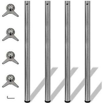 vidaXL 4 Patas de Mesa modelos Regulables en Altura 1100 mm Color Níquel Pulido