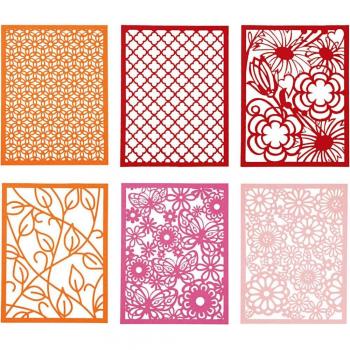 Bloc de Papel Cartoné A6 200g Colores Surtidos (Naranja, Rosa, Rojo) - 24 Piezas
