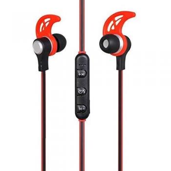 ICAROTECH - Auriculares Bluetooth Deportivos. Casco Mini Inalámbrico Estéreo. Auriculares Deportivos Bluetooth 4.1 para iOS, Android, iPad. Manos Libres para Correr. Color Rojo