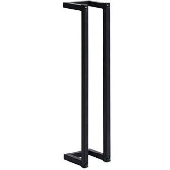 vidaXL Toallero Soporte de Toallas Perchero de Cuarto de Baño Aseo Indoro Barra de Pared Elegante Práctico Robusto de Hierro Negro 12,5x12,5x60 cm