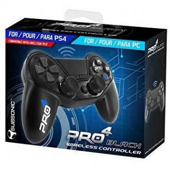 Mando inalámbrico Pro4 black wireless controller - Accessorio para consola PS4 / Slim / Pro / PC / PS3 - Negro
