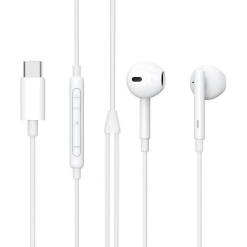 Auriculares In-ear eSTUFF con Micrófono Incorporado para Gaming y Dispositivos USB-C - Color Blanco