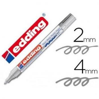 Edding - Rotulador punta fibra 750 plata punta redonda 3