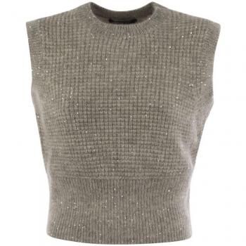 Fabiana Filippi Women's Roccia Quilted Gilet in Grey | Size XS | MAD214F095D723