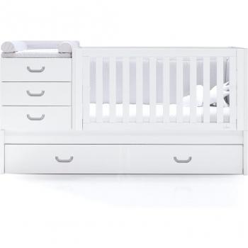 Cuna Convertible Alondra Sero Joy Grey con Cama Nido 70x140 cm