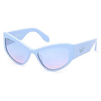 Adidas Originals OR0089 Shiny Light Blue Women's Sunglasses with Mirrored Lenses