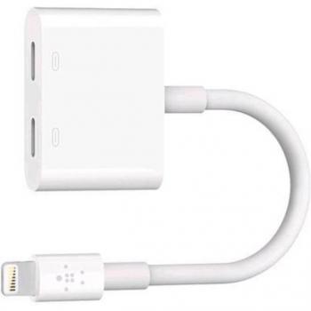 Belkin RockStar Lightning Audio and Charge Adapter, White (F8J198BTWHT)