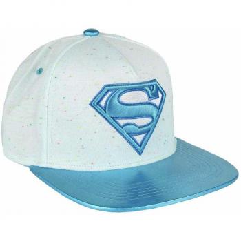 Gorra Superman azul Junior con visera plana y logo bordado