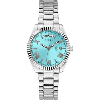 Guess - Reloj de mujer Luna GW0308L4 con elegante correa plateada y detalles en acero inoxidable