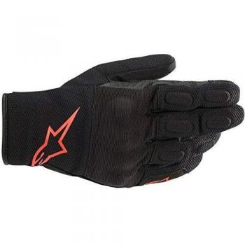 Alpinestars Guantes de moto S Max Drystar Guantes Negro Rojo Fluo, NEGRO/ROJO/FLUO, XL