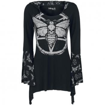 Gothicana by EMP Hooded Deathmoth Pentagram Longsleeve Manga Larga Mujer Negro 5XL