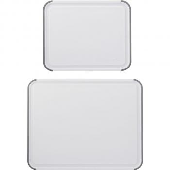 KitchenCraft Juego de Tablas de Cortar de Polipropileno de 2 Piezas - Blanco