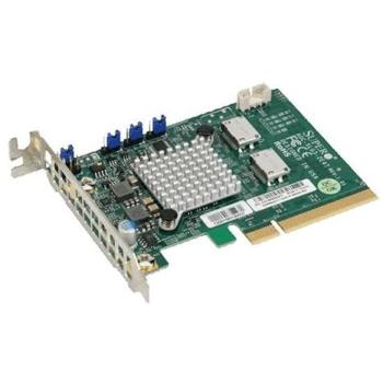 Tarjeta de expansión Supermicro AOC-SLG3-2E4, Adaptador interno NVMe de 2 puertos, PCIe x8, color verde y gris