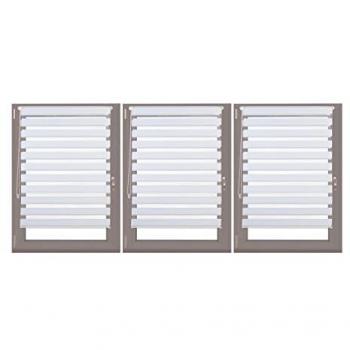 Set de 3 Estores Dobles sin Perforaciones, 110 x 150 cm, Color Blanco, Tela