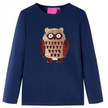 Camiseta Infantil de Manga Larga con Estampado de Búho, Ropa Infantil, Color Rosa Chillón, Talla 104