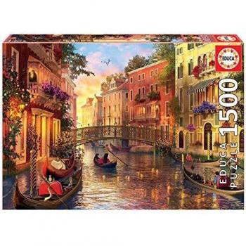Educa 17124 - Dominic Davison: Sunset In Venice - 1500 Pieces Puzzle