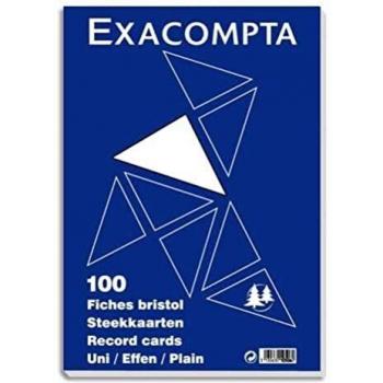 Paquet 100 Fiches Bristol Sous Film- Blanc Quadrille 5x5 Non Perfore 125x200mm