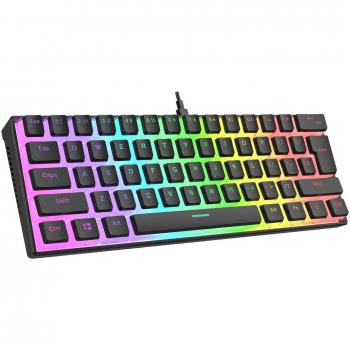 Teclado Gaming RGB USB-C Rampage RADIANT K11 Pudding Rojo Negro