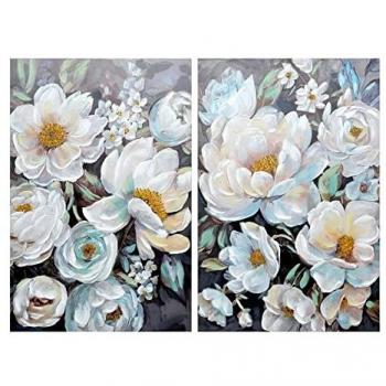 Cuadro DKD Home Decor Flores 80 x 3 x 120 cm Romántico (2 Unidades)