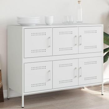 Armario aparador blanco de acero laminado en frío 100,5x39x79 cm