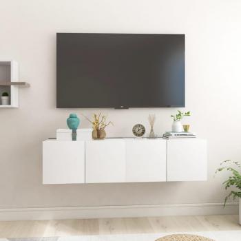 Mueble TV colgante 2 piezas blanco 60x30x30 cm