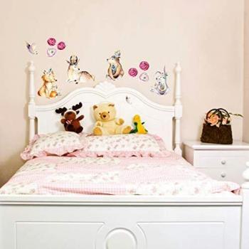 Calcomanías de ambiente Calcomanías de pared adorables de animales del bosque, Decoración del hogar de bricolaje, Arte de pared impermeable y autoadhesivo - 30 x 30 CM