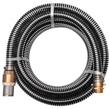 vidaXL Manguera Succión con Conectores Latón 7 m 25 mm Negra Conducto Manguito