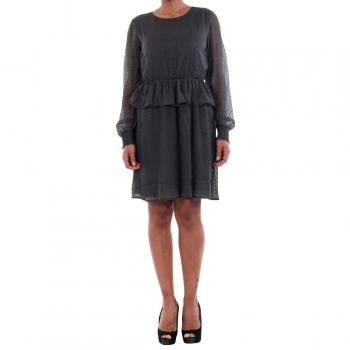 Vero Moda Vestido Mujer S Gris Oscuro 10196226 VMKIM L/S Short Dress O17 Asphalt