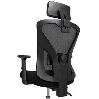 Hbada Silla de Oficina Silla de Escritorio Silla giratoria ergonómica Silla de Malla Silla de Ejecutivo con Respaldo Alto con reposabrazos Ajustables Soporte Lumbar Negro